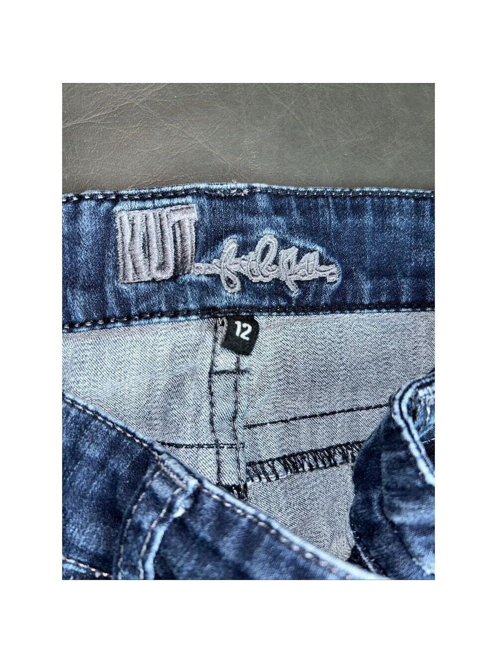 Women’s Kut from Kloth Farrah Baby Boot Denim jeans Size 12 Blue Streetwear - Picture 2 of 10